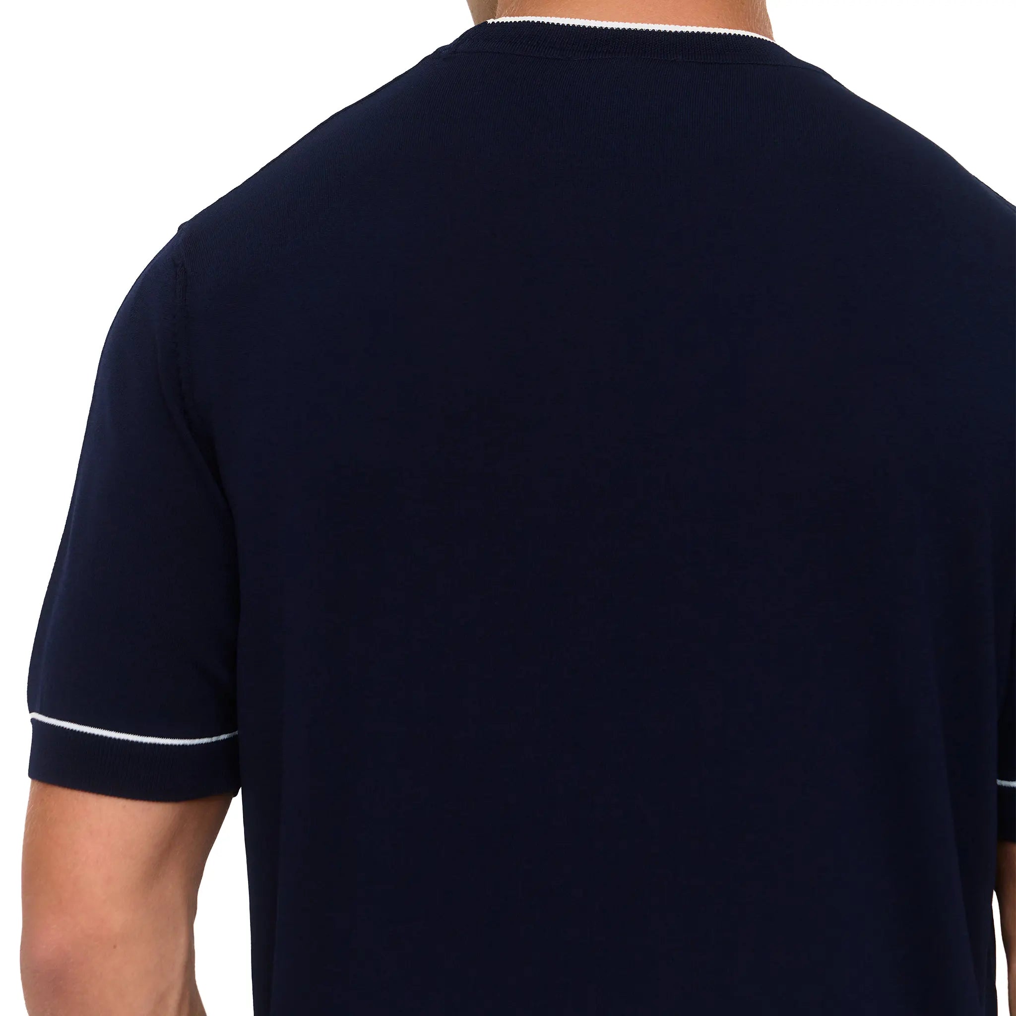 Back View of Loiano Rayon Knit Navy T-Shirt
